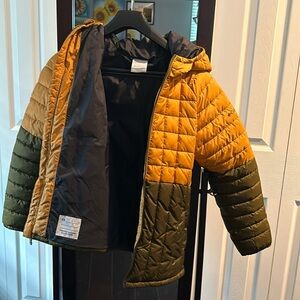 Rust and Green boys Columbia Puffer Jacket